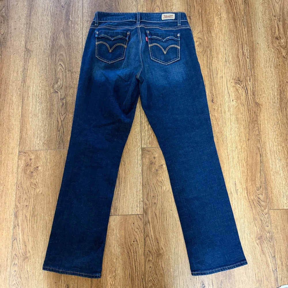 Levis 529 Curvy Straight Jeans Womens 10M Dark Wash Blue Denim Flap Pocket 30x32